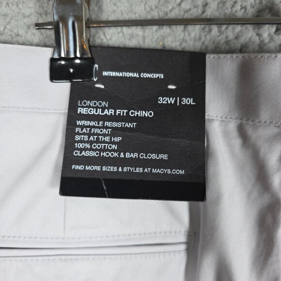INC International Concepts Pants Mens Size 32x30 Silver London Regular Fit NWT - Picture 7 of 11